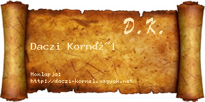 Daczi Kornél névjegykártya